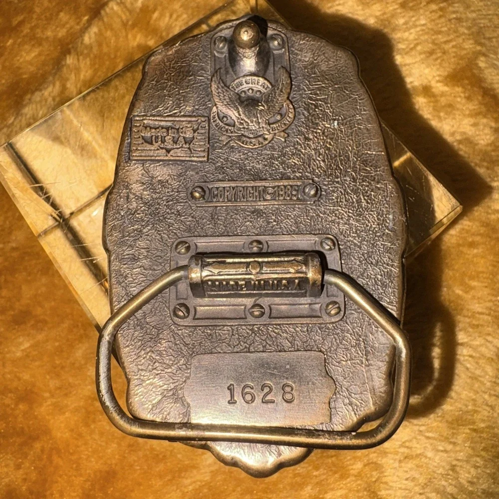 Vintage DAD Belt Buckle Blue Enamel Brass Tone Father's‎ Day Gift